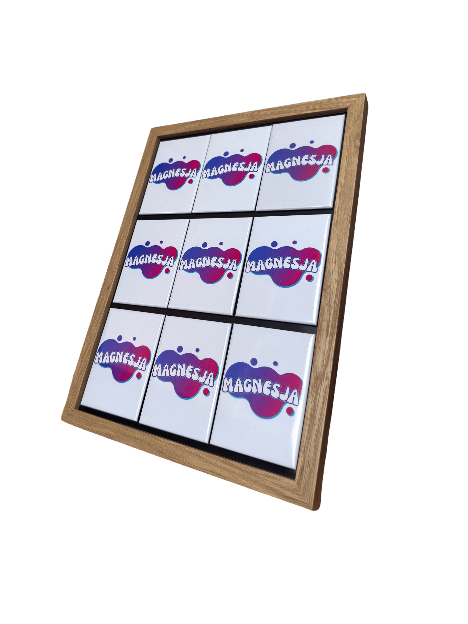 Duża ramka jasny brąz + 9 magnesów - obrazek 2