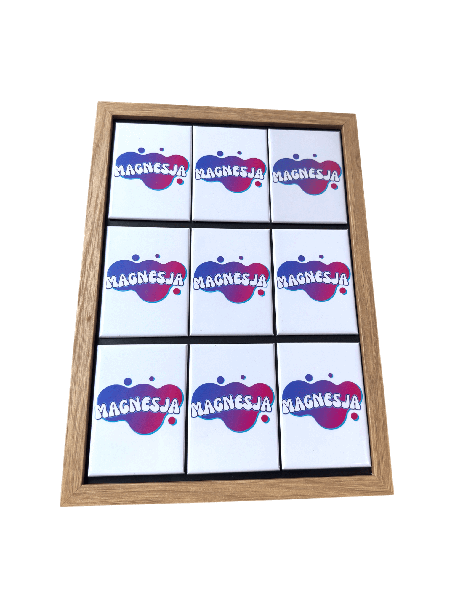 Duża ramka jasny brąz + 9 magnesów