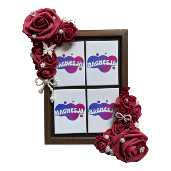 Mała ramka zdobiona romantyczna + 4 magnesy