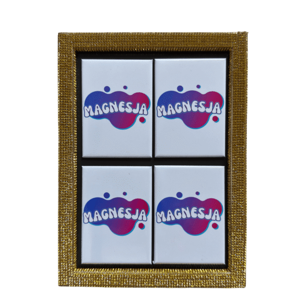 Mała ramka glamour złota + 4 magnesy